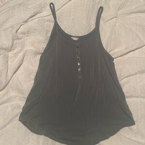 AEROPOSTALE olive green tank with buttons
